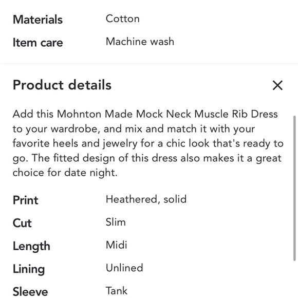 MOHNTON MADE Mock Neck Muscle Rib Dress - Picture 8 of 9